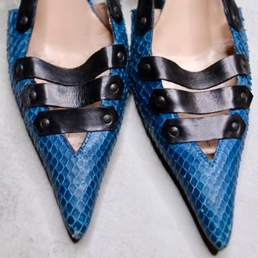 Alain Tondowski Heals- Blue Snakeskin